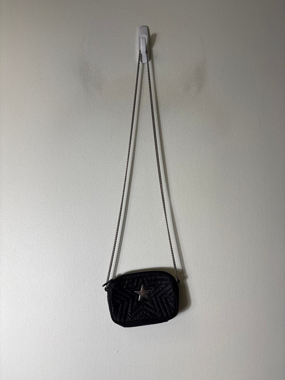 Stella McCartney Black With Silver Star Crossbody Purse Sz 6.5"x4"